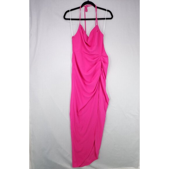 Revolve Amanda Uprichard Jasalina Maxi Dress Size Medium Hot Pink Sexy Party - Picture 2 of 16